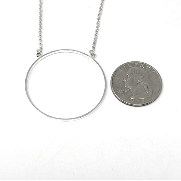 ✨Beautiful Delicate Rare Lele Sadoughi Silver Circle Necklace - Picture 15 of 16